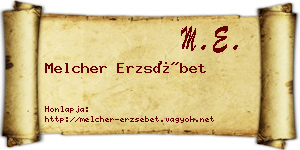Melcher Erzsébet névjegykártya