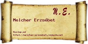 Melcher Erzsébet névjegykártya